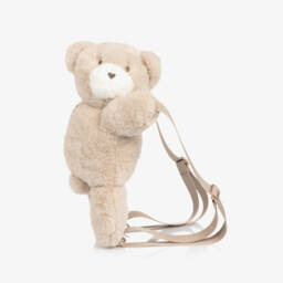 Mayoral-Beige Plush Teddy Bear Backpack (32cm) | Childrensalon