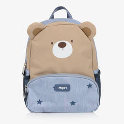 Mayoral-Blue & Beige Bear Backpack (25cm) | Childrensalon