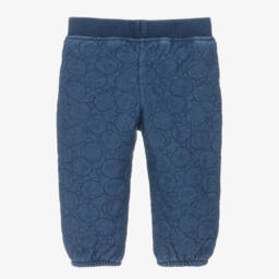 Mayoral Newborn-Blue Denim Quilted Baby Trousers | Childrensalon