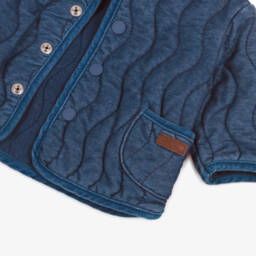 Mayoral Newborn-جاكيت دنيم مبطن لون أزرق للأطفال الرضع | Childrensalon