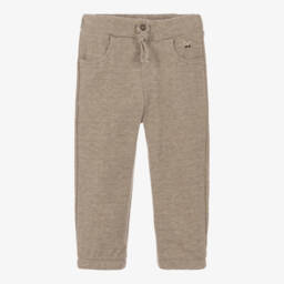 Boys Beige Brushed Jersey Joggers