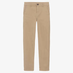 Mayoral Nukutavake-Boys Beige Cotton Chino Trousers | Childrensalon