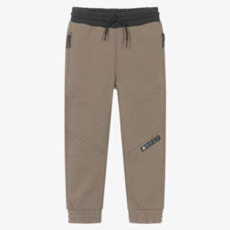 Mayoral-Boys Beige Cotton Joggers with Zip-Up Pockets | Childrensalon