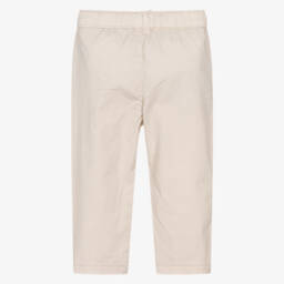 Mayoral-Boys Beige Cotton Regular Fit Trousers | Childrensalon