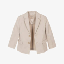 Mayoral-Boys Beige Single Breasted Cotton Blazer | Childrensalon