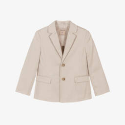 Mayoral-Boys Beige Single Breasted Cotton Blazer | Childrensalon