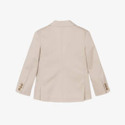 Mayoral-Boys Beige Single Breasted Cotton Blazer | Childrensalon