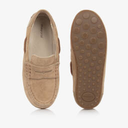 Mayoral-Boys Beige Suede Moccasin Shoes | Childrensalon