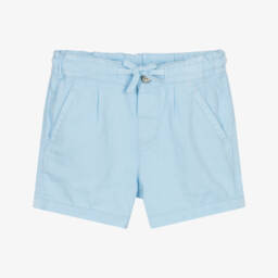 Mayoral-Boys Blue Cotton & Linen Shorts | Childrensalon