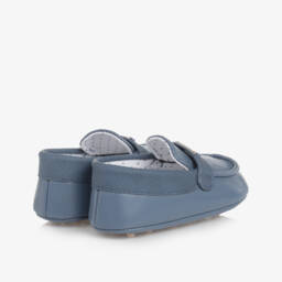 Mayoral Newborn-Boys Blue Faux Leather Pre-Walker Shoes | Childrensalon