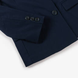 Mayoral-Boys Blue Single Breasted Cotton Blazer | Childrensalon