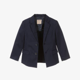 Mayoral-Boys Blue Single Breasted Cotton Blazer | Childrensalon