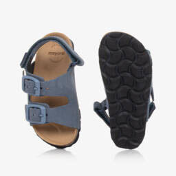 Mayoral-Boys Blue Suede Leather Sandals | Childrensalon