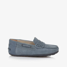 Mayoral-Boys Blue Suede Moccasin Shoes | Childrensalon