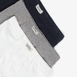 Mayoral-Boys Blue, White & Grey Cotton Boxer Shorts (3 Pack) | Childrensalon