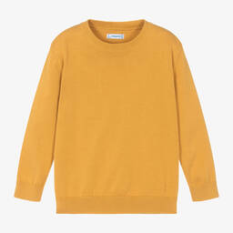 Mayoral-Boys Dark Yellow Cotton Knit Sweater | Childrensalon
