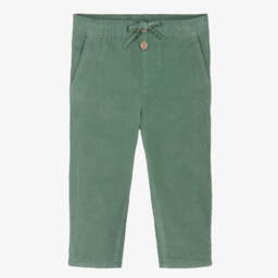 Mayoral-Boys Green Needlecord Drawstring Trousers | Childrensalon