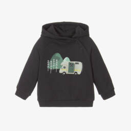 Mayoral-Boys Grey Camper Print Jersey Hoodie | Childrensalon
