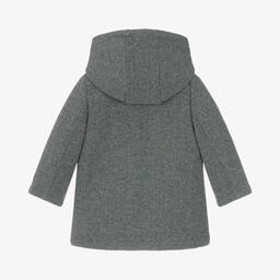 Mayoral-Boys Grey Hooded Duffle Coat | Childrensalon