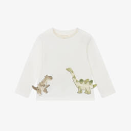 Boys Ivory Cotton Dino Top