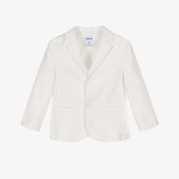 Mayoral-Boys Ivory Cotton & Linen Blazer | Childrensalon