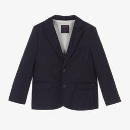 Mayoral Boys Navy Blue Cotton Linen Blazer Childrensalon