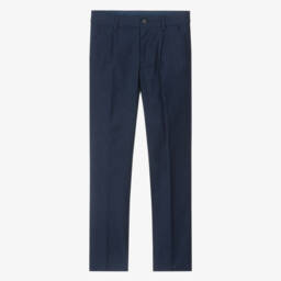 Boys Navy Blue Cotton Trousers