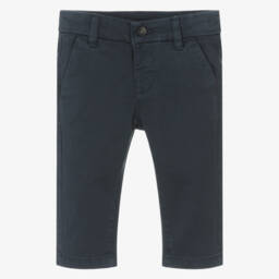 Mayoral-Boys Navy Blue Slim Fit Chino Trouserd | Childrensalon