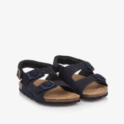 Mayoral-Boys Navy Blue Suede Leather Sandals | Childrensalon