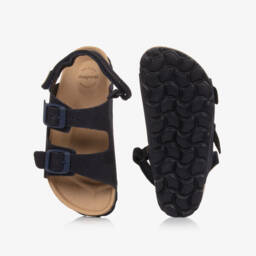 Mayoral-Boys Navy Blue Suede Leather Sandals | Childrensalon