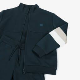 Mayoral Nukutavake-Boys Navy Blue Tracksuit with Stripes | Childrensalon