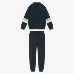 Mayoral Nukutavake-Boys Navy Blue Tracksuit with Stripes | Childrensalon
