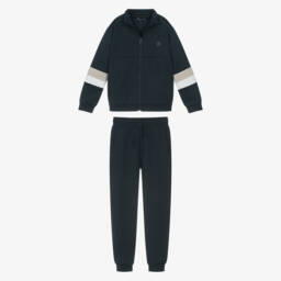 Mayoral Nukutavake-Boys Navy Blue Tracksuit with Stripes | Childrensalon