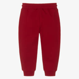 Mayoral-Boys Red Cotton Jersey Drawstring Joggers | Childrensalon