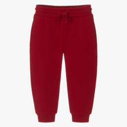 Mayoral-Boys Red Cotton Jersey Drawstring Joggers | Childrensalon