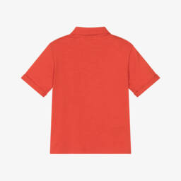 Mayoral-Boys Red Cotton Polo Shirt with Pocket | Childrensalon