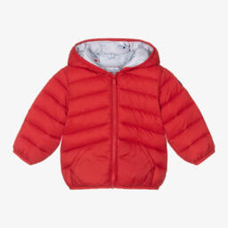 Boys Red Hooded Puffer Jacket