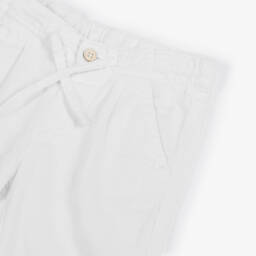 Mayoral-Boys White Cotton & Linen Trousers | Childrensalon