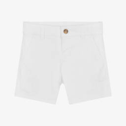 Mayoral-Boys White Cotton Twill Chino Shorts | Childrensalon