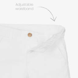 Mayoral-Boys White Cotton Twill Chino Shorts | Childrensalon