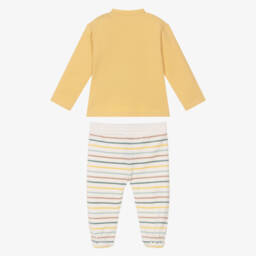 Mayoral Newborn-Boys Yellow Cotton Dinosaur 2 Piece Babygrow | Childrensalon