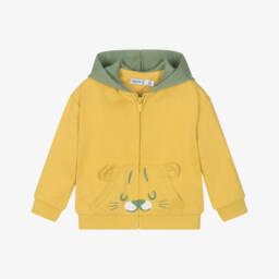 Mayoral-Boys Yellow Tiger Pocket Zip-Up Top | Childrensalon