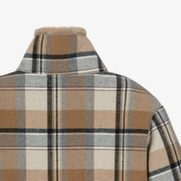 Mayoral-Girls Beige Checked Coat | Childrensalon