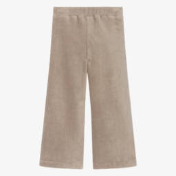 Mayoral-Girls Beige Wide-Leg Corduroy Trousers | Childrensalon