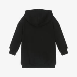 Mayoral-Girls Black Cotton Teddy Bear Hoodie Dress | Childrensalon