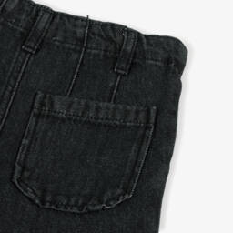 Mayoral-Girls Black Denim Wide-Leg Jeans | Childrensalon