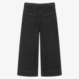 Mayoral-Girls Black Denim Wide-Leg Jeans | Childrensalon