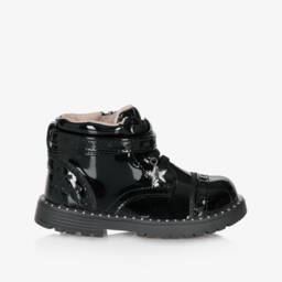 Mayoral-Girls Black Faux Patent Leather Boots | Childrensalon