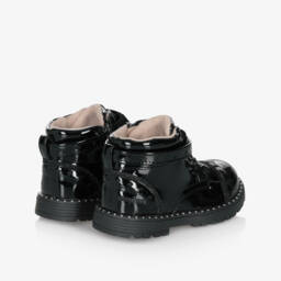 Mayoral-Girls Black Faux Patent Leather Boots | Childrensalon