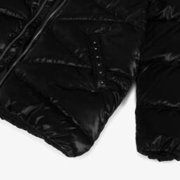 Mayoral-Girls Black Hooded Puffer Coat | Childrensalon